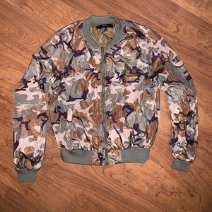 Forever 21 Camouflage Lightweight Bomber Jacket